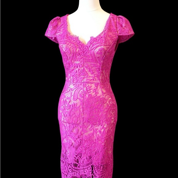 NWOT Stunning L’ATISTE by Amy Pink Lace Dress, Size Small - Never Worn! - Picture 1 of 6